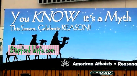 New Jersey Christmas Holiday Billboard entering Lincoln Tunnel You Know Its A Myth This Season Celebrate Reason American Atheist